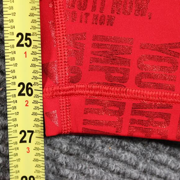 Lululemon Leggings Womens 8 Red High Rise 26" Foil Text Print - Picture 5 of 10